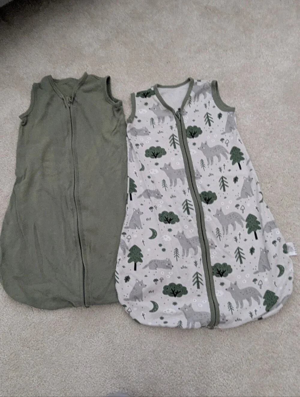 Bundle Of 2 : Sleeveless 100 % Cotton Sleep sack For 0-6 M